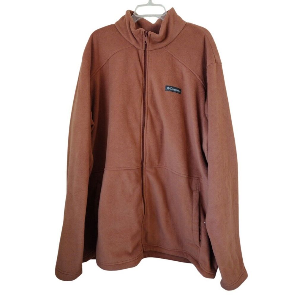 Columbia Fleece Jacket Men 3XT Rusty Brick Castle Dale Full Zip Lightweight